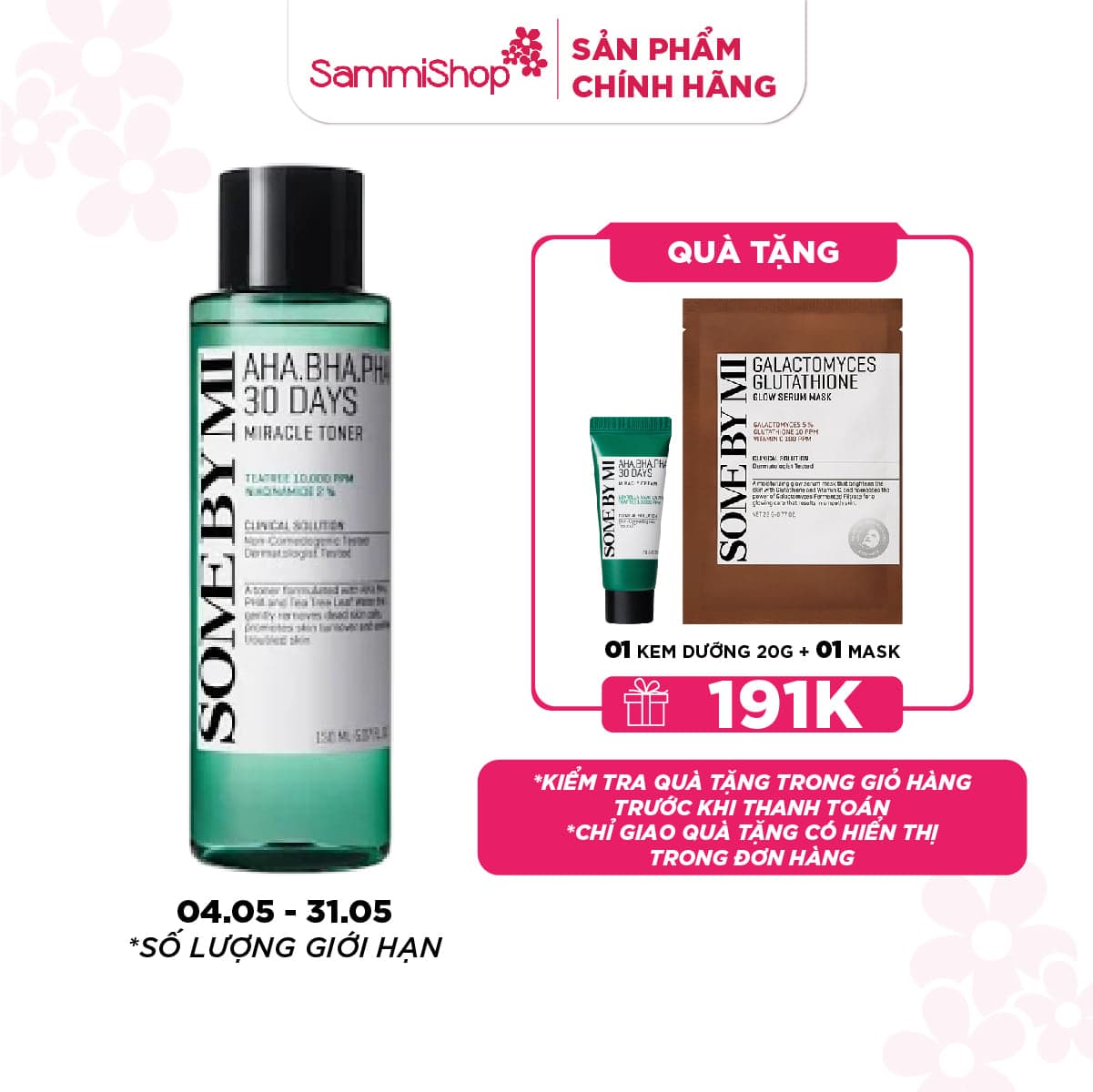 APP-WEB 04.05 - 31.05 Some By Mi Nước hoa hồng AHA.BHA.PHA 30 Days Miracle Toner 150ml