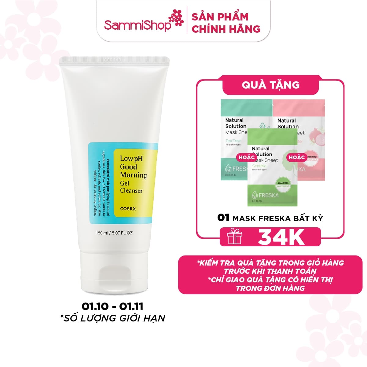 COSRX sữa rửa mặt Low pH Good Morning Gel Cleanser 150ml