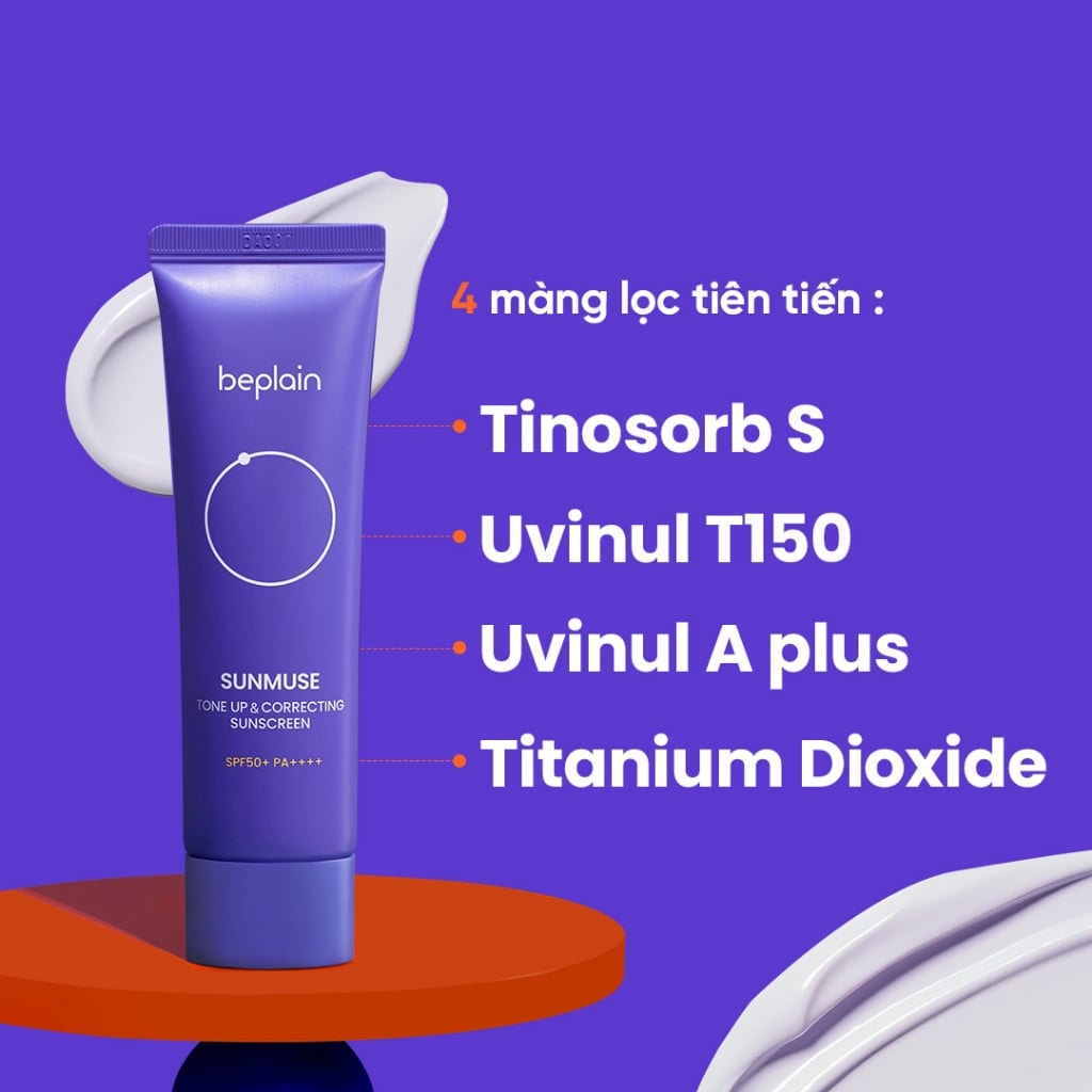 Beplain Kem chống nắng Sunmuse Tone-Up & Correcting Sunscreen SPF50+ PA++++ 50ml 4