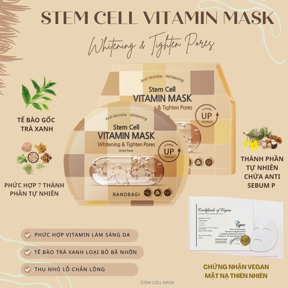 BANOBAGI Mặt Nạ Giấy Stem Cell Vitamin Mask 30g thumb 6